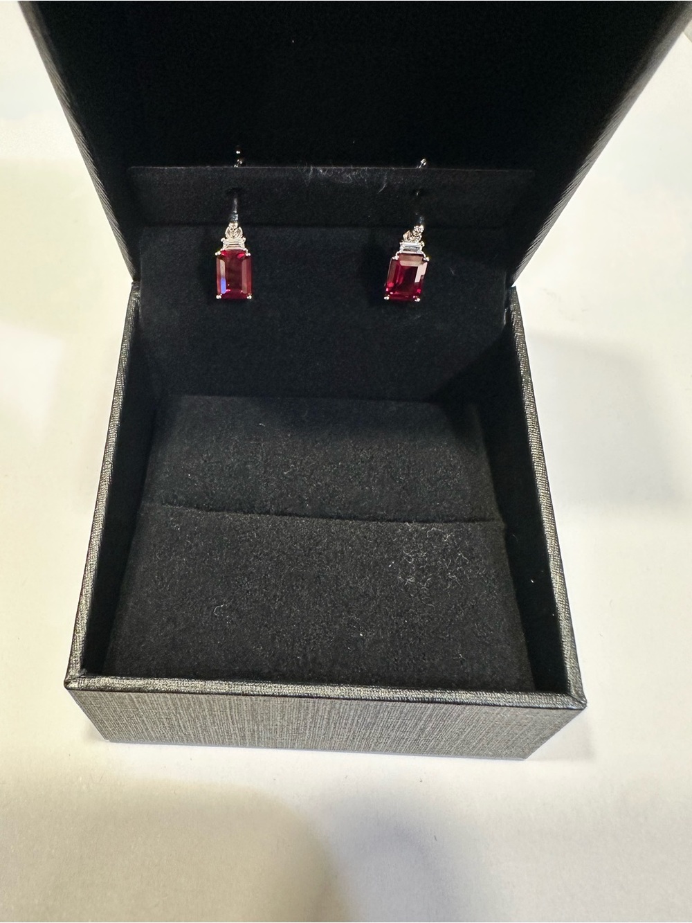 KAY Jewelers Lab Created Ruby Crystal Drop Earrings